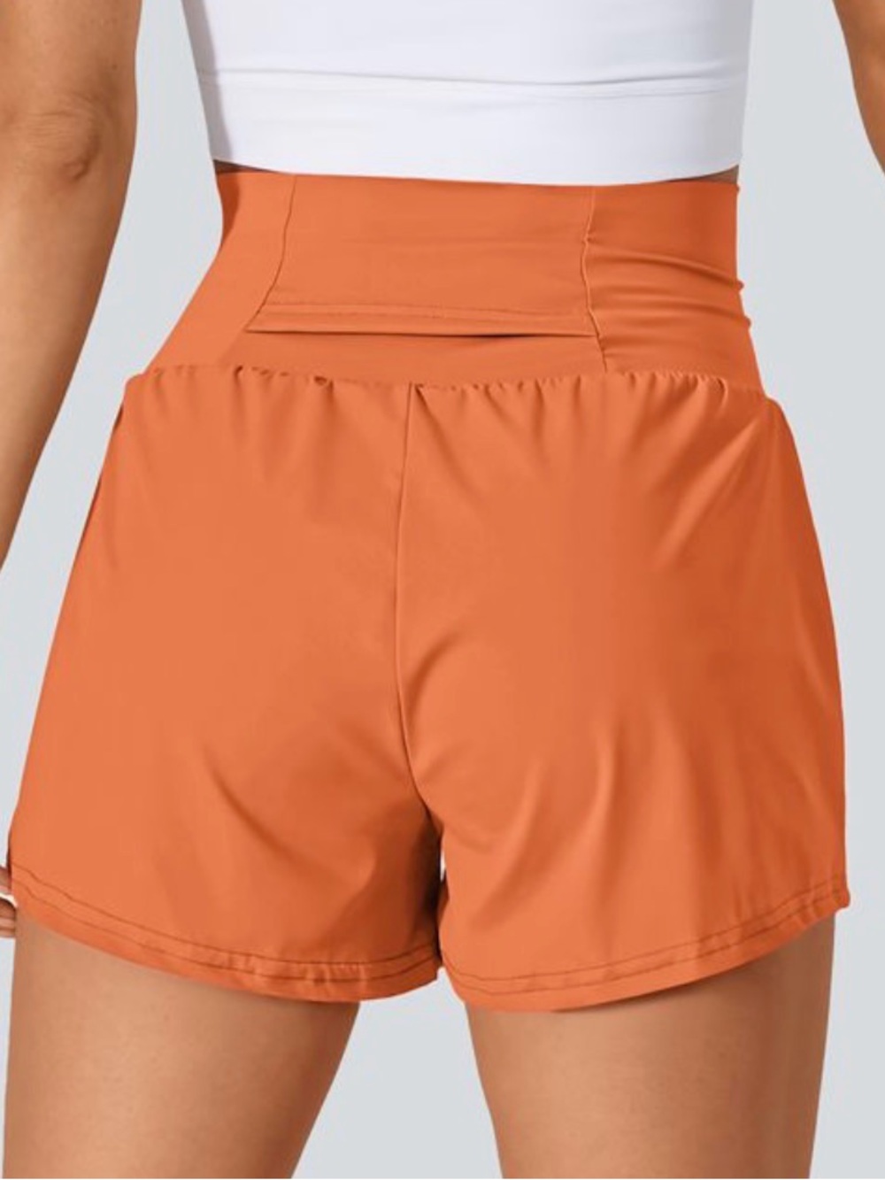 Halara SoftlyZero Airy Super High Waisted 2-in-1 Shorts XS Orange 3” Lounge - Picture 8 of 10
